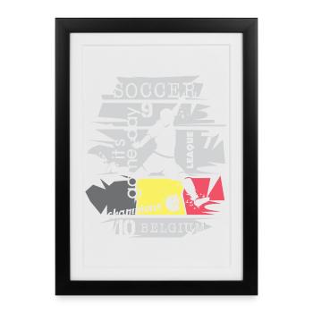 Soccer Belgium Goal Shot Player Illustration - Framed poster (27 × 37 cm) - black - Front