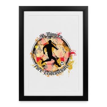 Fußball Leidenschaft München – Urban Soccer - Framed poster (27 × 37 cm) - black - Front