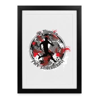 Footballeur – Pure passion - Affiche encadrée (27 × 37 cm) - noir - Devant