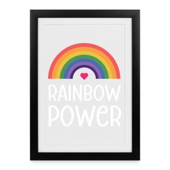 LGBT Pride Month - Rainbow Power - Framed poster (27 × 37 cm) - black - Front