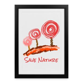 Trees Abstract with Font - Framed poster (27 × 37 cm) - black - Front