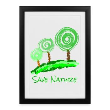Trees Abstract - Framed poster (27 × 37 cm) - black - Front