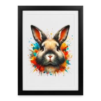 Rabbit - Framed poster (27 × 37 cm) - black - Front