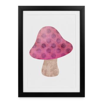 Champignon Automne Conte de fées Points Woodland Pépinière - Affiche encadrée (27 × 37 cm) - noir - Devant