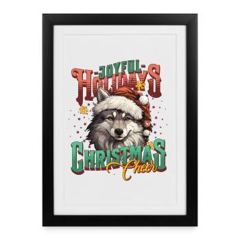 Christmas Wolf - Framed poster (27 × 37 cm) - black - Front