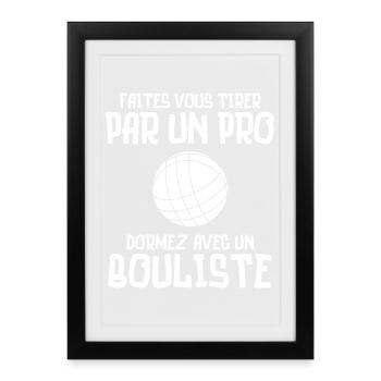 pétanque, pétanque fan, bowling alley - Framed poster (27 × 37 cm) - black - Front