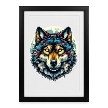 Loup - Affiche encadrée (27 × 37 cm) - noir - Devant