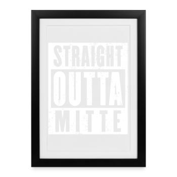 Mitte, Ruhrgebiet, Ruhrpott, Stadtteil Mitte - Gerahmtes Poster (27 × 37 cm) - Schwarz - Vorne