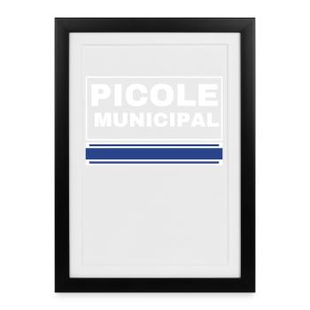 PICOLE MUNICIPAL Logo Bleu - Affiche encadrée (27 × 37 cm) - noir - Devant