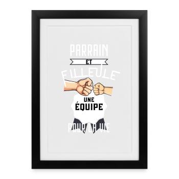 Parrain et Filleule: Une Équipe - Affiche encadrée (27 × 37 cm) - noir - Devant
