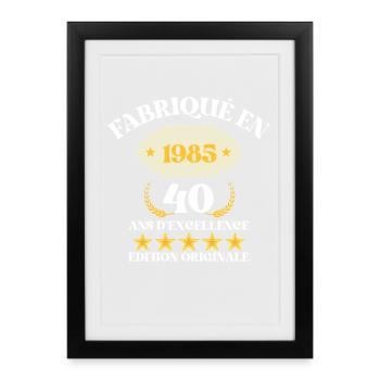 Made in 1985 – 40 Years of Excellence - Framed poster (27 × 37 cm) - black - Front