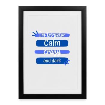 Tri-Polaire : Calme, Fou et Sombre - Affiche encadrée (27 × 37 cm) - noir - Devant