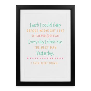 Vœu de sommeil de minuit - Affiche encadrée (27 × 37 cm) - noir - Devant