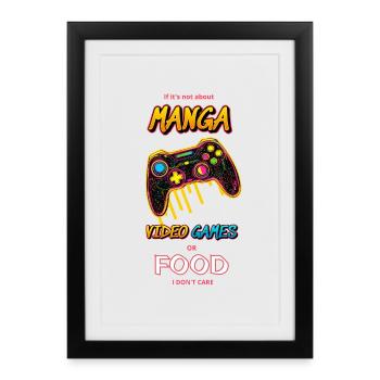 Manga Neon Gamer - Affiche encadrée (27 × 37 cm) - noir - Devant