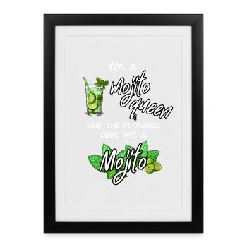 Reine Mojito - Affiche encadrée (27 × 37 cm) - noir - Devant