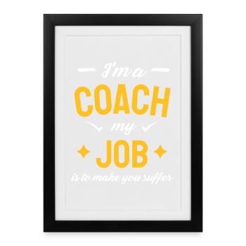 T-shirt Coach Mindset : Tough Love Motivation - Affiche encadrée (27 × 37 cm) - noir - Devant