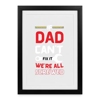 T-shirt humoristique Dad Fix-It - Affiche encadrée (27 × 37 cm) - noir - Devant
