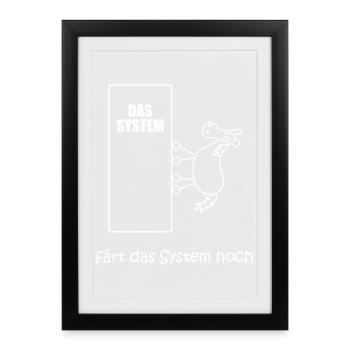färt das system hoch, Pferd im IT-System, Netzwerk - Gerahmtes Poster (27 × 37 cm) - Schwarz - Vorne