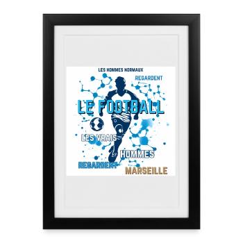 Football Bleu Marseille - Affiche encadrée (27 × 37 cm) - noir - Devant