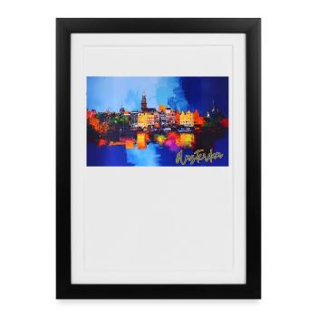 Amsterdam Urban Colorful Reflections - Framed poster (27 × 37 cm) - black - Front