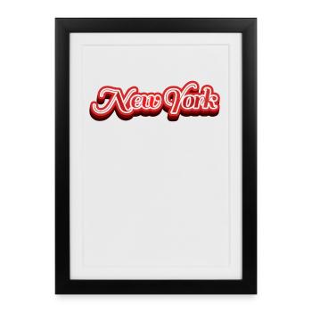 New York Neon Retro Script - Framed poster (27 × 37 cm) - black - Front