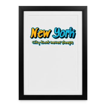 Nuits de graffiti à New York - Affiche encadrée (27 × 37 cm) - noir - Devant