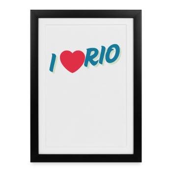J’adore l’esprit de Rio City - Affiche encadrée (27 × 37 cm) - noir - Devant
