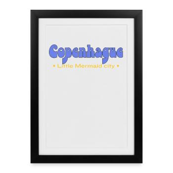 Copenhague Mermaid City - Affiche encadrée (27 × 37 cm) - noir - Devant