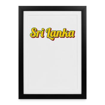 Sri Lanka Retro Script in Color - Framed poster (27 × 37 cm) - black - Front
