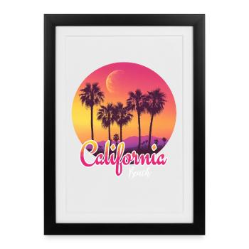 California Beach Sunset - Framed poster (27 × 37 cm) - black - Front