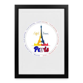 Paris Eiffel Tower Rainbow - Framed poster (27 × 37 cm) - black - Front