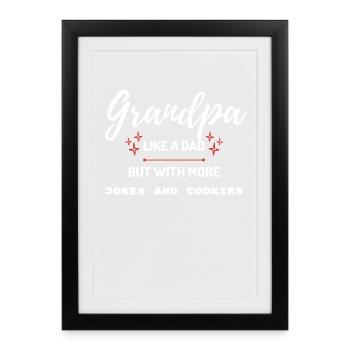 Opa wie Papa, mehr Witze und Kekse - Gerahmtes Poster (27 × 37 cm) - Schwarz - Vorne