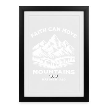 Motif de la croyance en la montagne - Affiche encadrée (27 × 37 cm) - noir - Devant