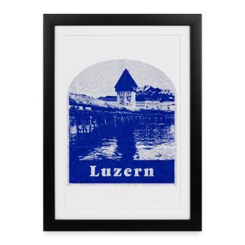 Lucerne, Suisse - Affiche encadrée (27 × 37 cm) - noir - Devant