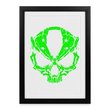 Alien Skull - Framed poster (27 × 37 cm) - black - Front