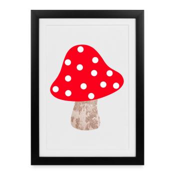 Mushroom Points Fairy Tale Dots Lucky Charm Lucky Child - Framed poster (27 × 37 cm) - black - Front