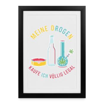 Mes drogues – tout à fait légales ! - Affiche encadrée (27 × 37 cm) - noir - Devant