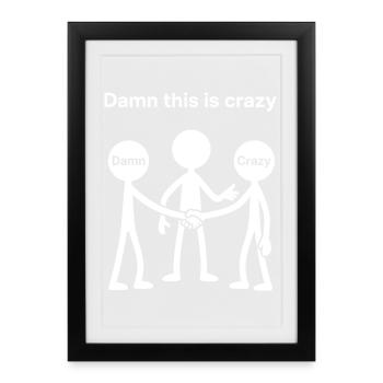 Weird Matchstick Man Gen Z Humor Irony - Framed poster (27 × 37 cm) - black - Front