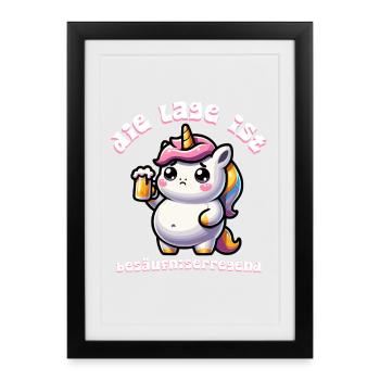 Sweet Unicorn Beer Celebration - Framed poster (27 × 37 cm) - black - Front