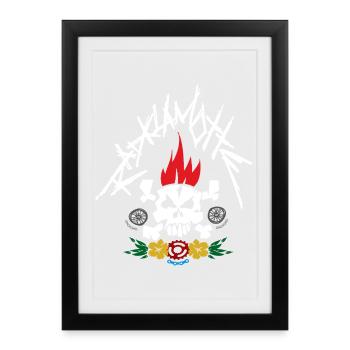 Burning for Bikes, color - Gerahmtes Poster (27 × 37 cm) - Schwarz - Vorne