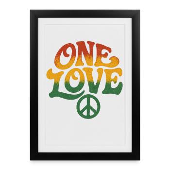 Peace and Love Rasta Design - Framed poster (27 × 37 cm) - black - Front