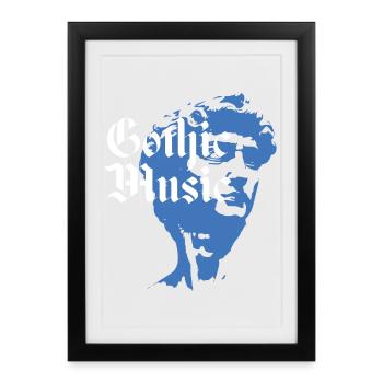 Portrait musical gothique abstrait - Affiche encadrée (27 × 37 cm) - noir - Devant