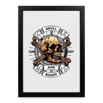 Skull and Bones Pirate - Framed poster (27 × 37 cm) - black - Front