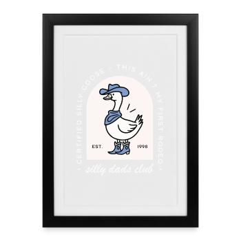 Silly goose dad club funny father cowboy country - Framed poster (27 × 37 cm) - black - Front