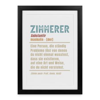 Carpenter Meaning Definition Carpenter - Framed poster (27 × 37 cm) - black - Front