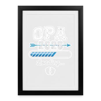 Grandpa 2026 Loading Bar Baby Announcement Gift - Framed poster (27 × 37 cm) - black - Front