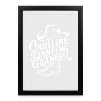 Design cool de grand-père danseur de ligne - Affiche encadrée (27 × 37 cm) - noir - Devant