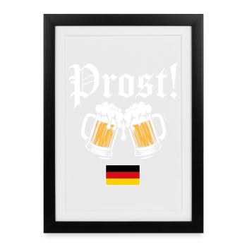 Prost! - Affiche encadrée (27 × 37 cm) - noir - Devant