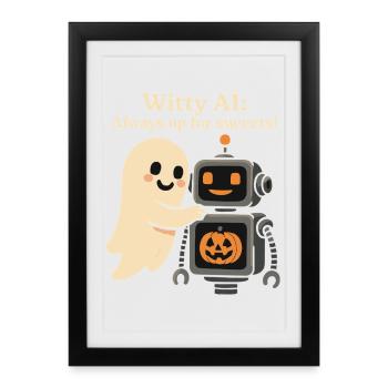 Witty AI: Always up for sweets ! - Affiche encadrée (27 × 37 cm) - noir - Devant