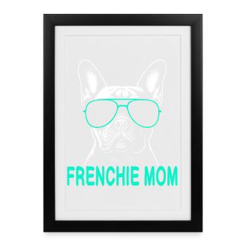 Frenchie Mom - Affiche encadrée (27 × 37 cm) - noir - Devant